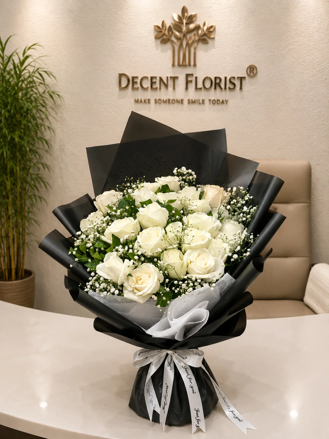 Classic White Rose Bouquet