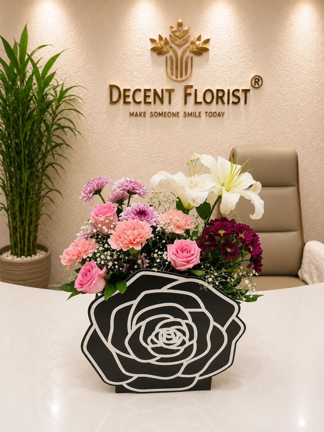 Premium White Lily Mix Flower Bag