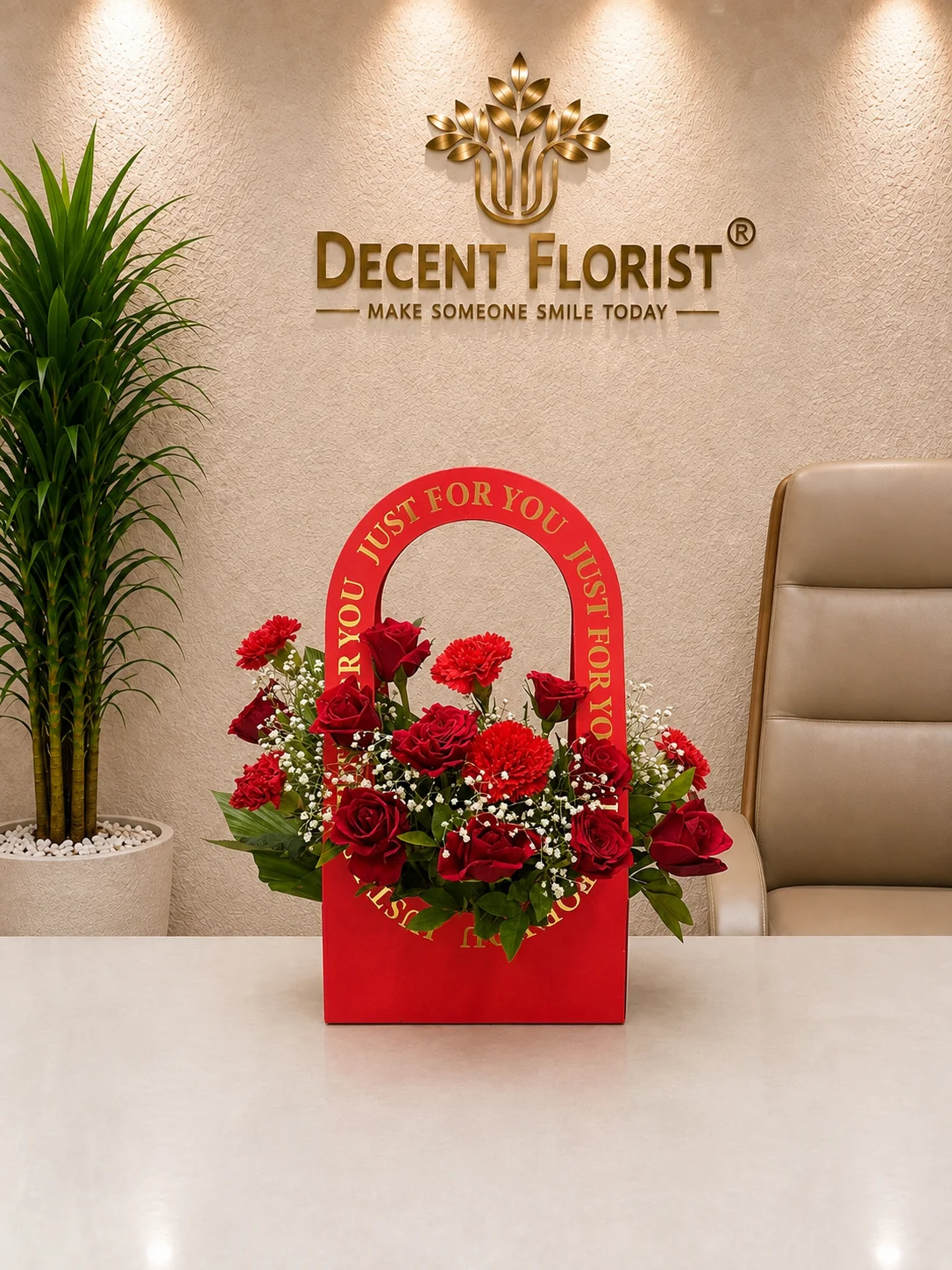 Vibrant Red Flower Bag