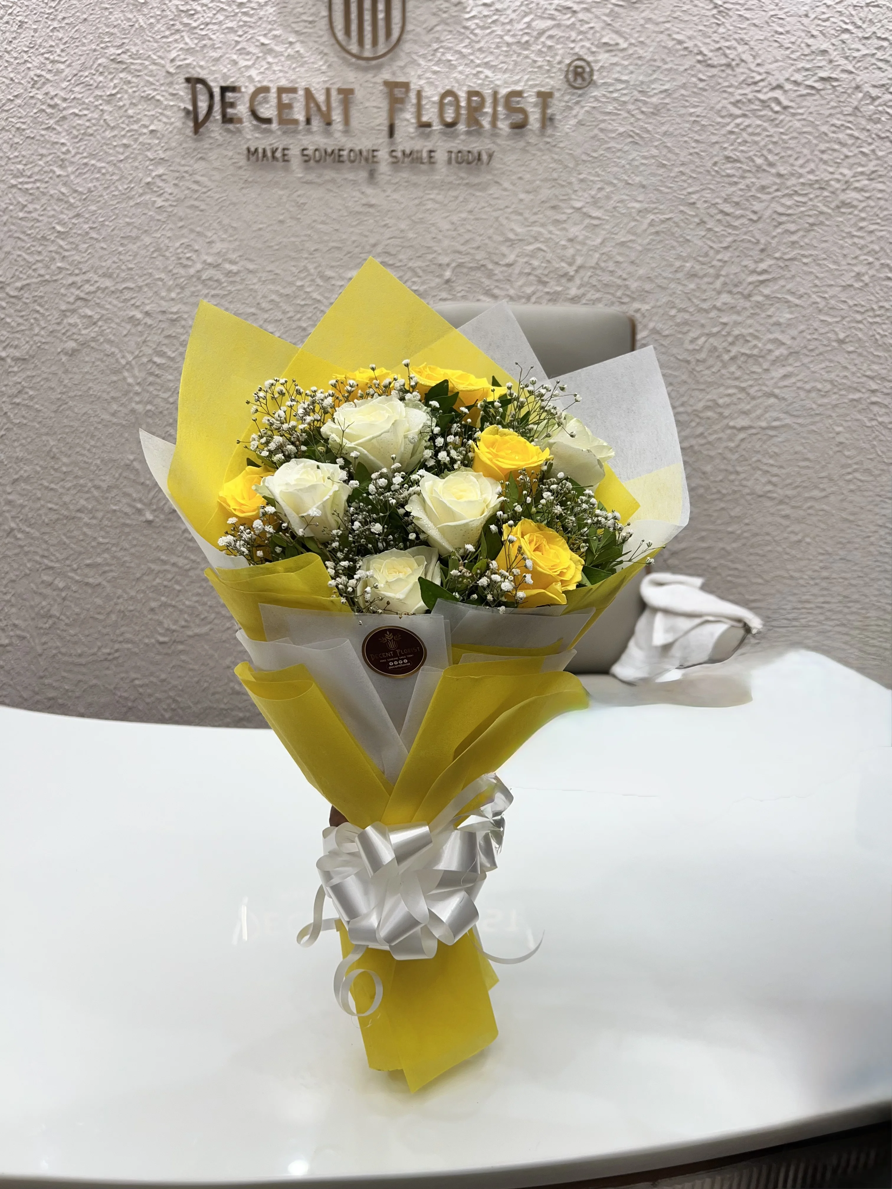 Yellow White Rose Bouquet